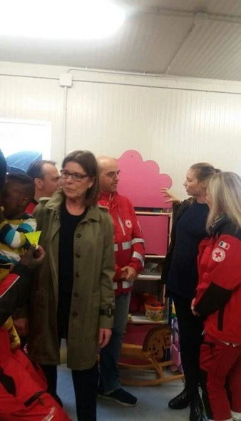 AMADE president Princess Caroline of Hanover and Beatrice Borromeo Casiraghi visited Campo Roya Mother-Child Centre in Ventimiglia