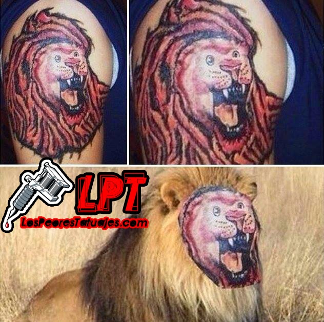 Tatuaje FAIL : Rostro de un león