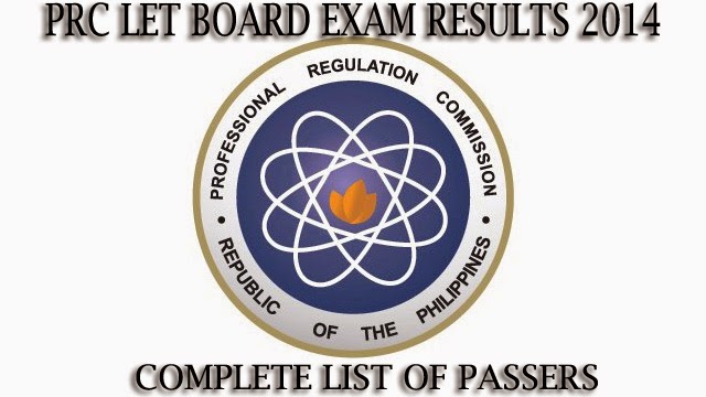 PRC Releases LET Results for 2014 Complete and Full List of Passers