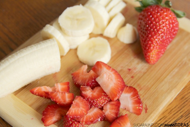 Fruit salad in an ice cream cone snack for kids