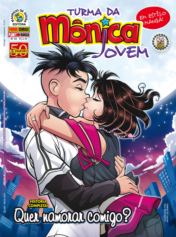 Capa da revista Mônica Jovem 50 anos Mônica completa 50 anos