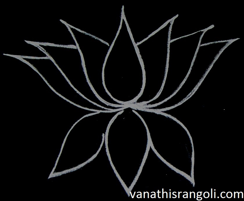Vanathi's Rangoli / Kolangal: Lotus Rangoli design - Simple free hand ...