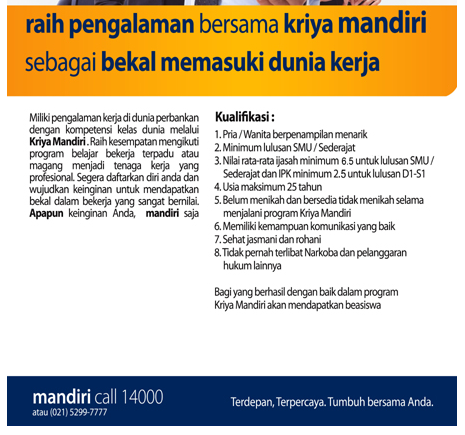 Daftar Lowongan Kerja Bank Mandiri Trenggalek Terbaru 2020 Daftar Lowongan Kerja Bank Mandiri Trenggalek Terbaru 2020