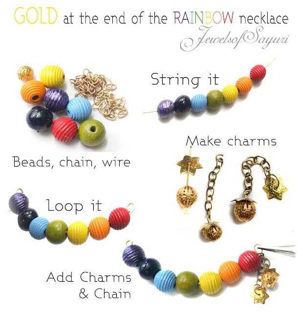 Gold at the end of the rainbow necklace tutorial