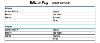 simply about my life keeping track of my bills
