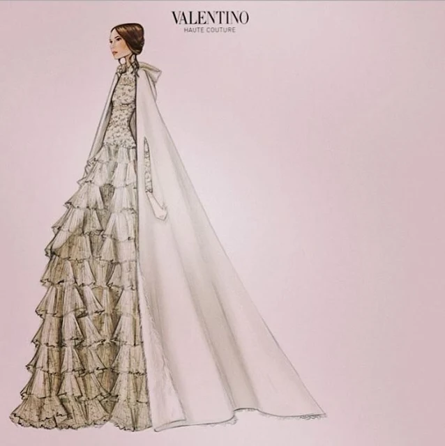Tatiana Santo Domingo's Wedding Dress Sketch by Valentino