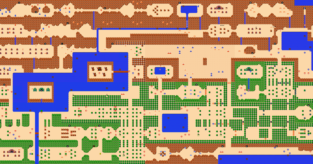 Nintendo 8 Bit Retro Vintage Games : The Legend of Zelda Map