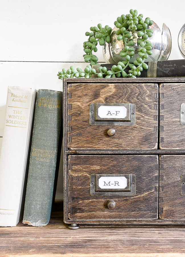 How To Make A Card Catalog From An Ikea Moppe Little House Of Four Ikea Moppe Faux Card Catalog