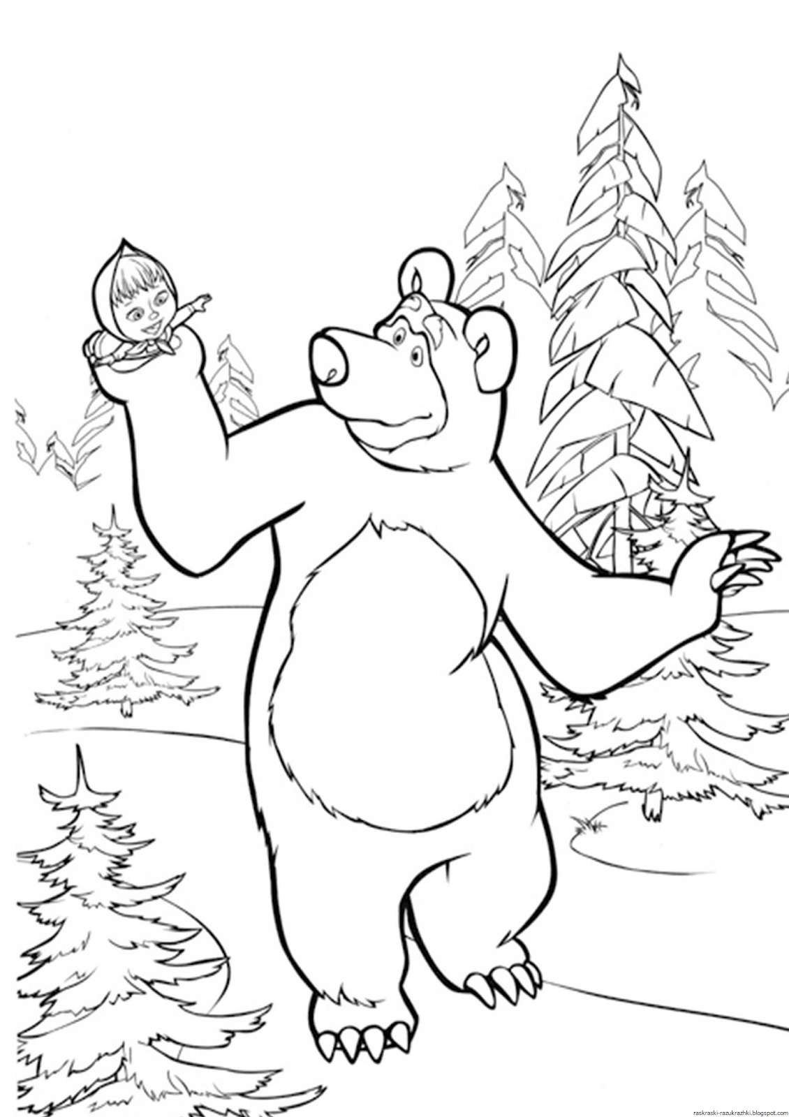 Раскраски Бесплатно Маша И Медведь