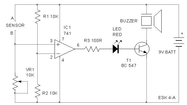 RAIN ALARM by Hankumar ~ Electronics Circuit, schematic, electronics