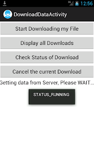 Android DownloadManager status running