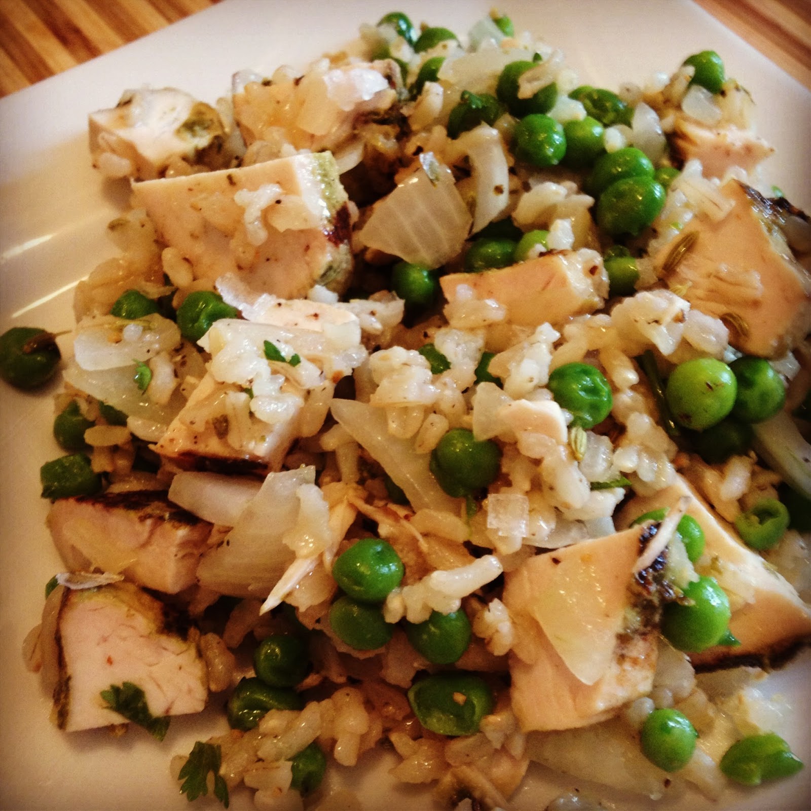 MurphyTable Sunday Supper Brown Rice with Chicken and Peas