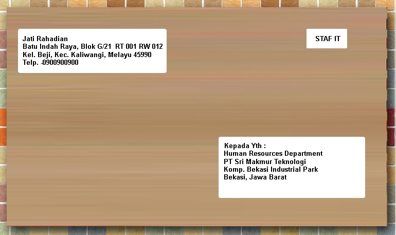 Amplop Lamaran Kerja yang Benar - Jajat Blog