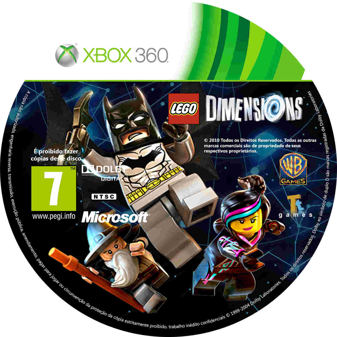 Tudo Gtba LEGO Dimensions PAL Cover & Label Game XBox 360