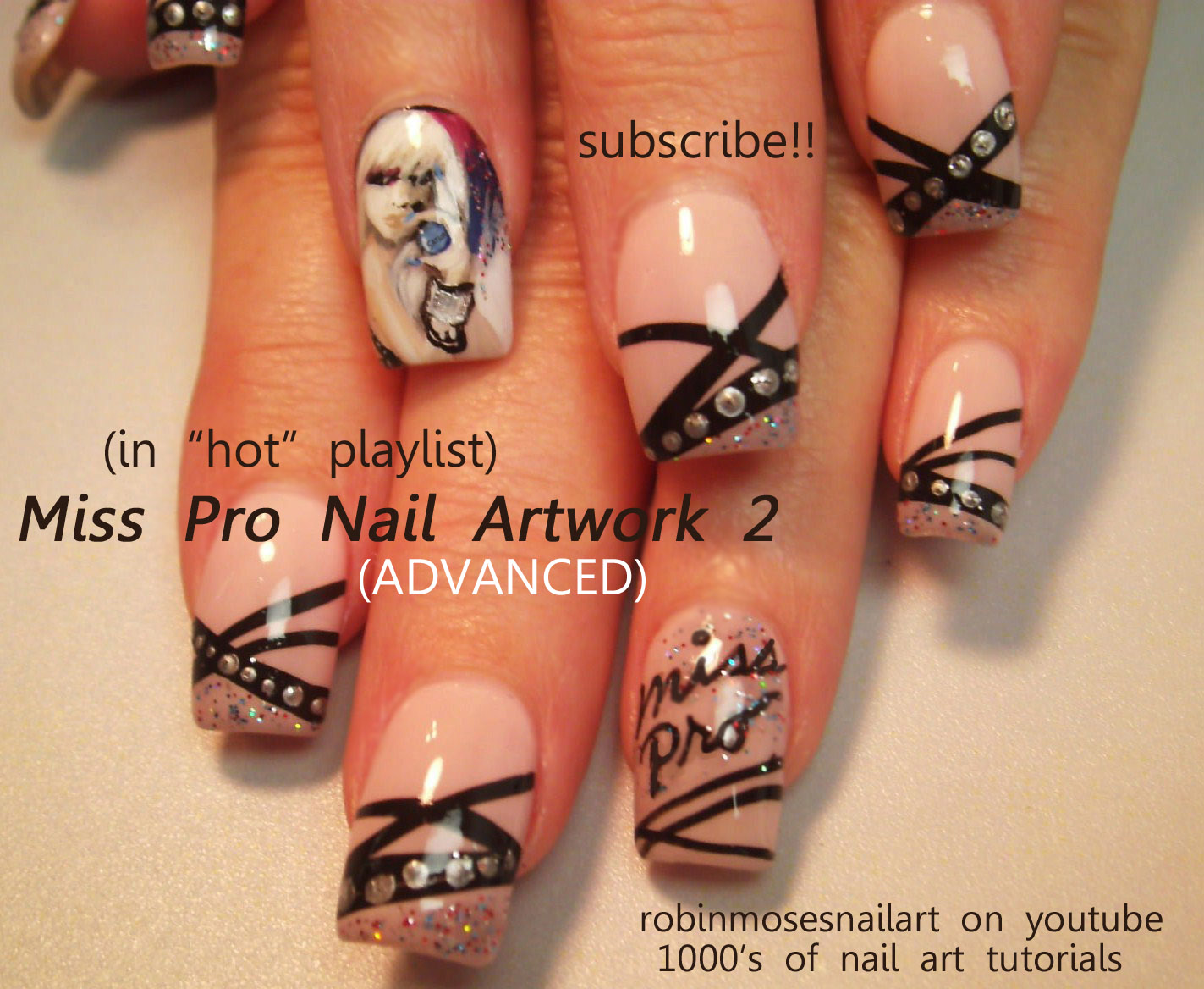 Nail Art by Robin Moses how to paint a lady, how to paint a portrait