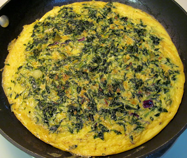 cooking carrot top frittata