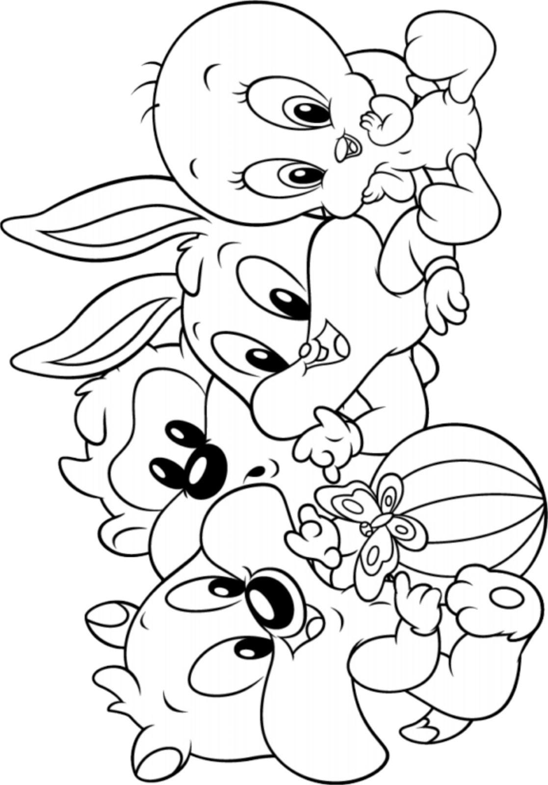 Desenhos para atividades: Desenho Baby Looney Tunes para colorir
