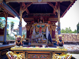 Gold Color Decoration Style Of The Altar In Munduk Bendesa Mas Temple At Patemon Village, North Bali, Indonesia