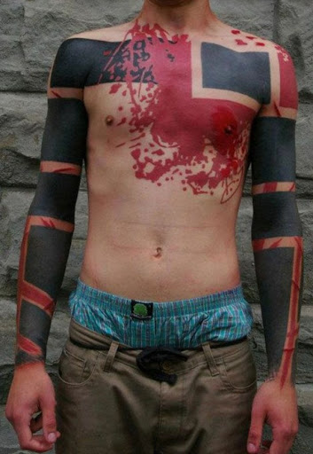 Americana de tatuagem para homens no peito
