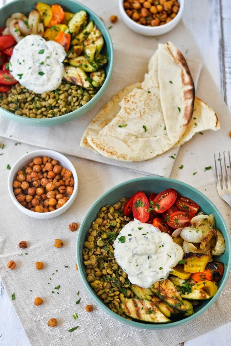 Simple Recipes Middle Eastern Grilled Vegetable & Lentil Bowls with