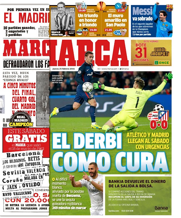 Real Madrid, Marca: "El derbi como cura"