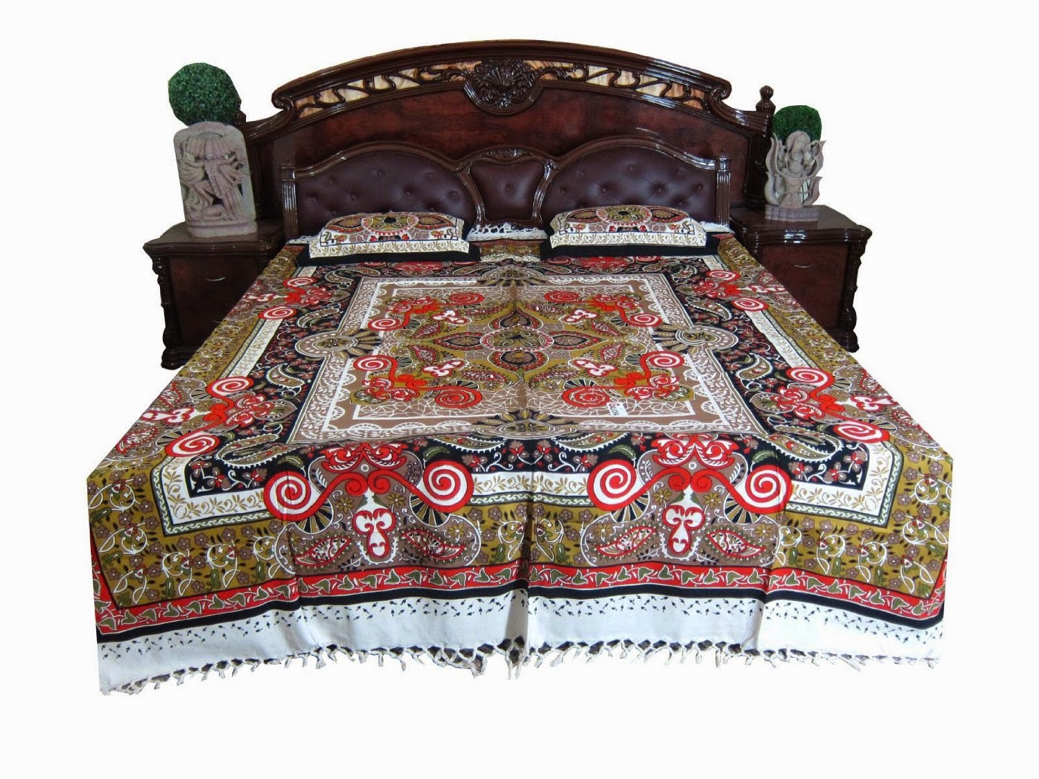 Indian Bedding Bedspread: Mogul Bed Cover Indian