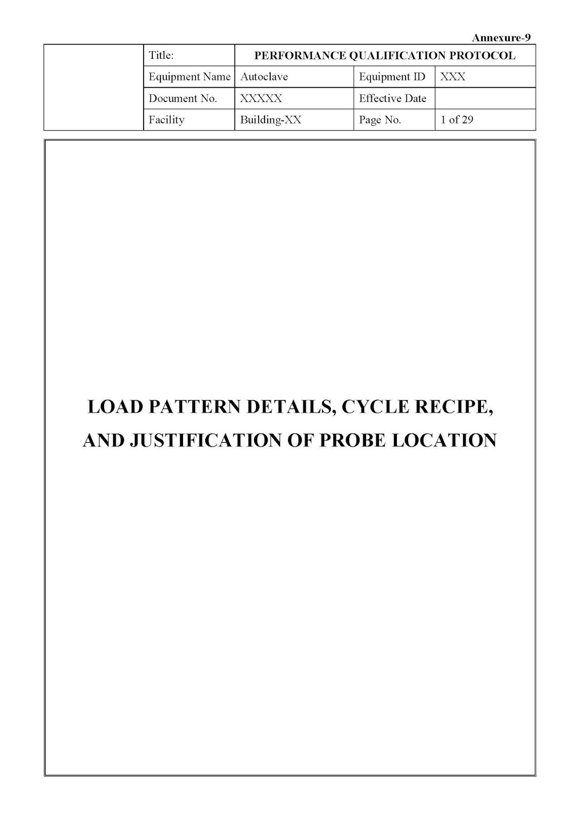 VALIDATION GUIDELINE Autoclave PQ protocol