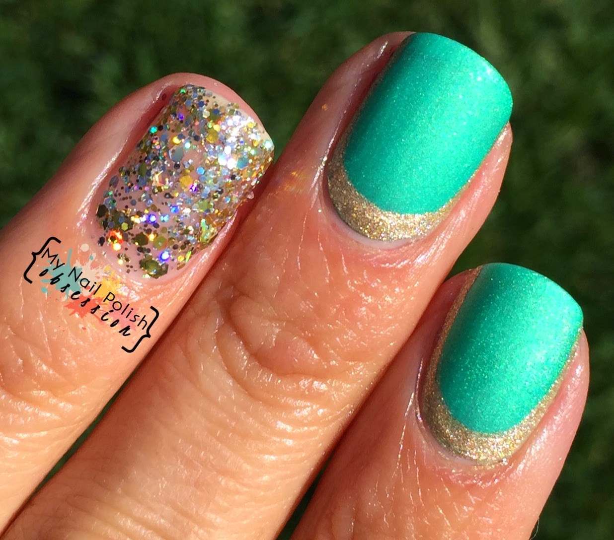 St. Patrick's Day Skittlette: Smitten Polish The Irish Rover, OPI Love Angel Music Baby, Crows Toes Maxxed Out