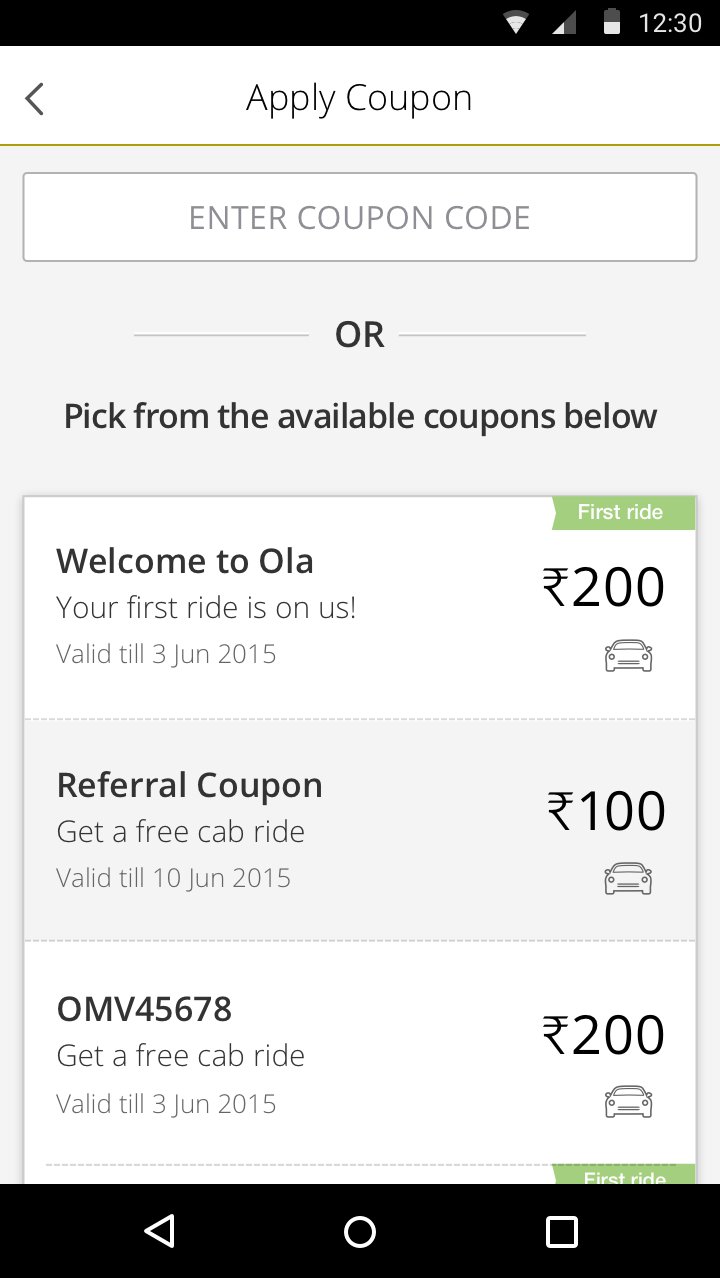 Ola coupons hyderabad for existing users