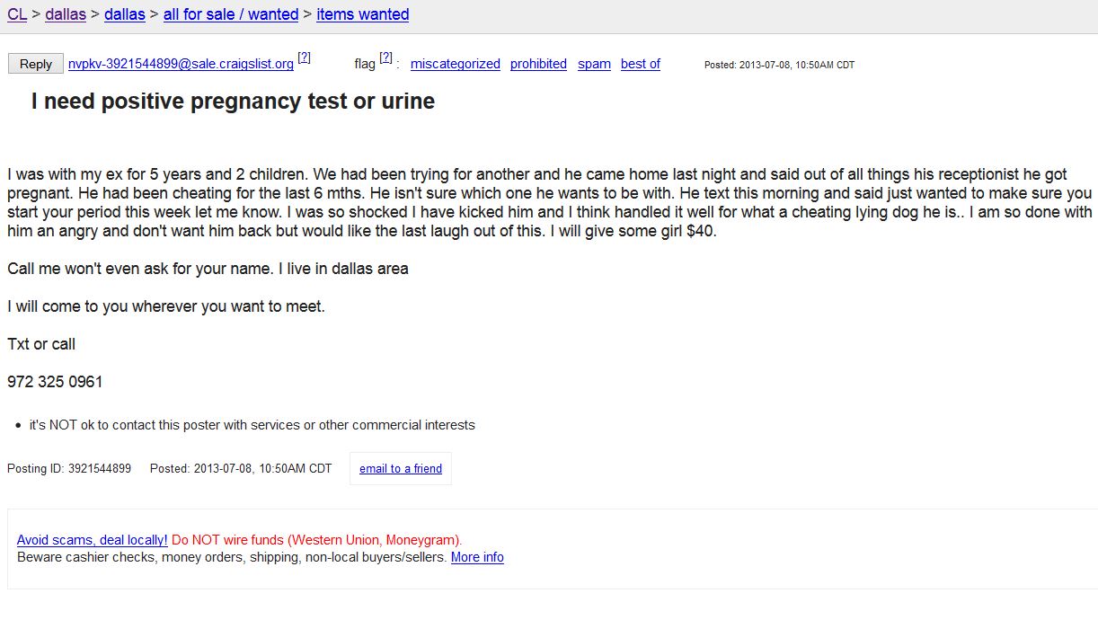 Craigslist Paterson Nj >> Wake up America: Men Beware!! That Pregnancy Test Could Have Been Bought On Craigslist (Video ... Craigslist Paterson Nj >> Wake up America: Men Beware!! That Pregnancy Test Could Have Been Bought On Craigslist (Video ...