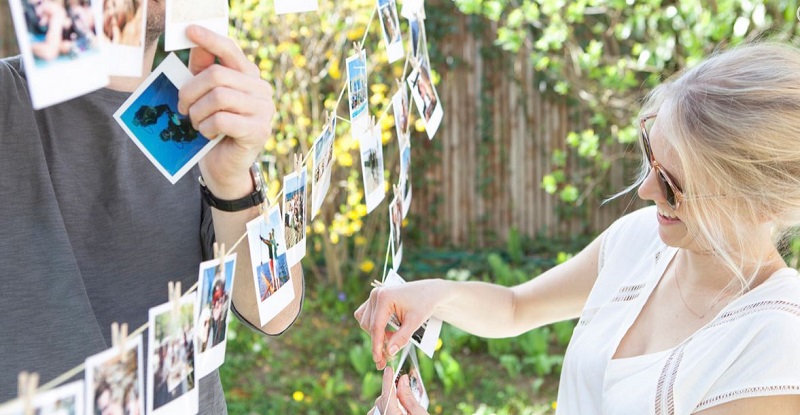 Caja decoracion boda fotos polaroid cheerz retales de bodas