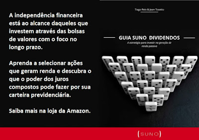 Guia Suno Dividendos disponível na loja da Amazon. Guia Suno Dividendos disponível na loja da Amazon.