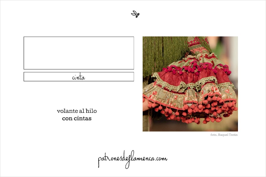 Volante al hilo con cintas Patrones de Flamenca