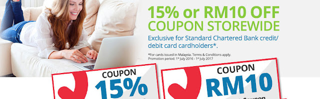 Qoo10 15% or RM10 Off Coupon for Standard Chartered Cardholders