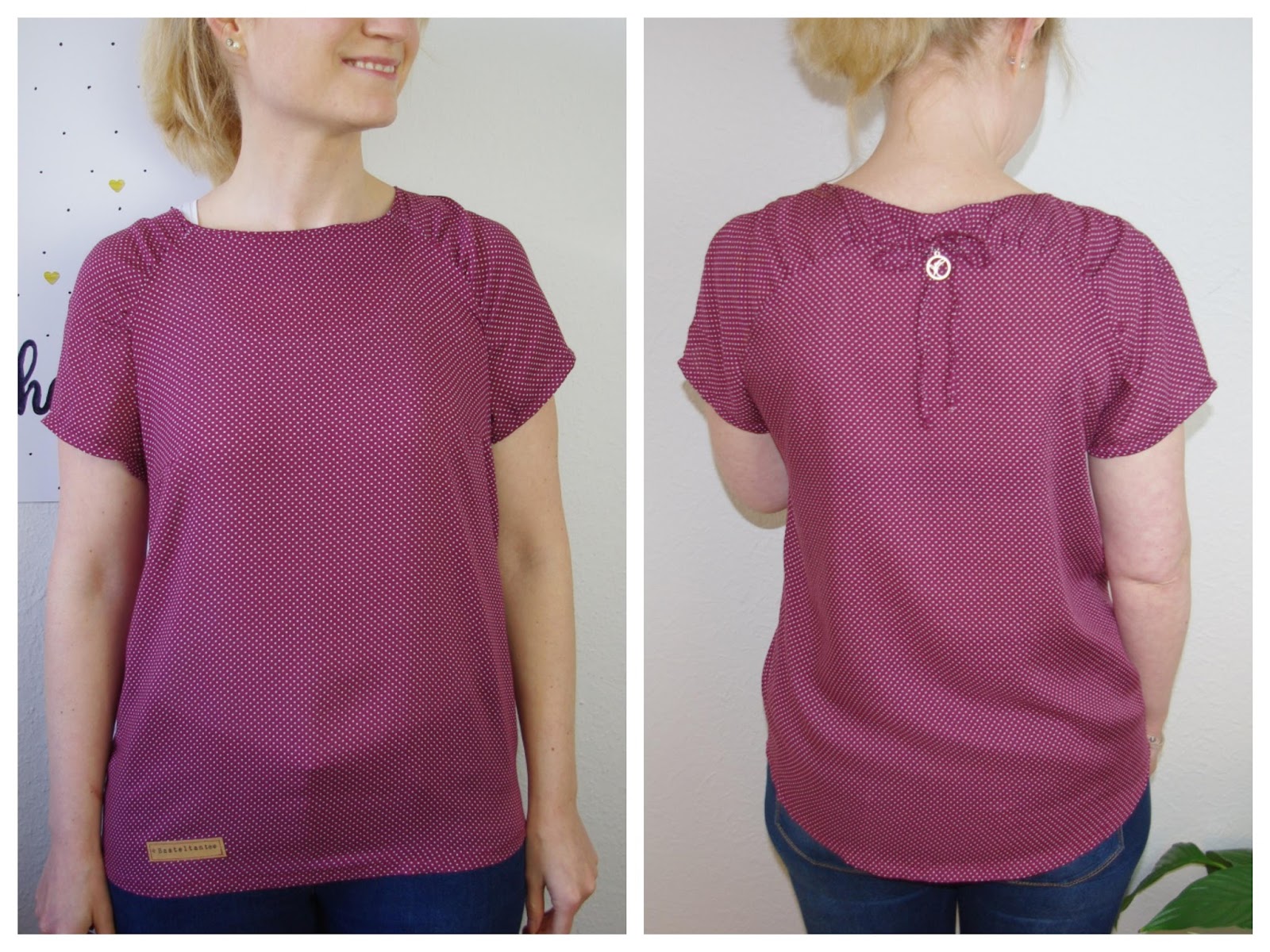 Blusenshirt Herzstück von FinasIdeen Blusenshirt Herzstück von FinasIdeen aus Webware nähen