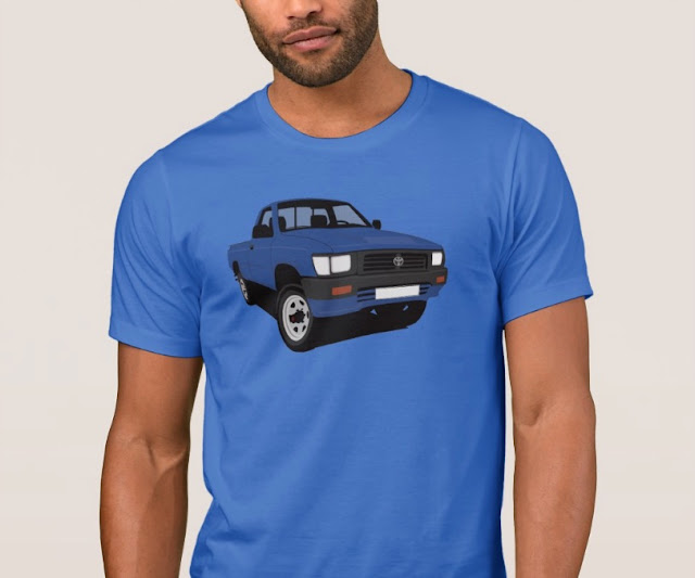 Toyota Hilux pickup blue t-shirts