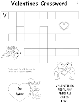 Easy Valentines Crosswords 1