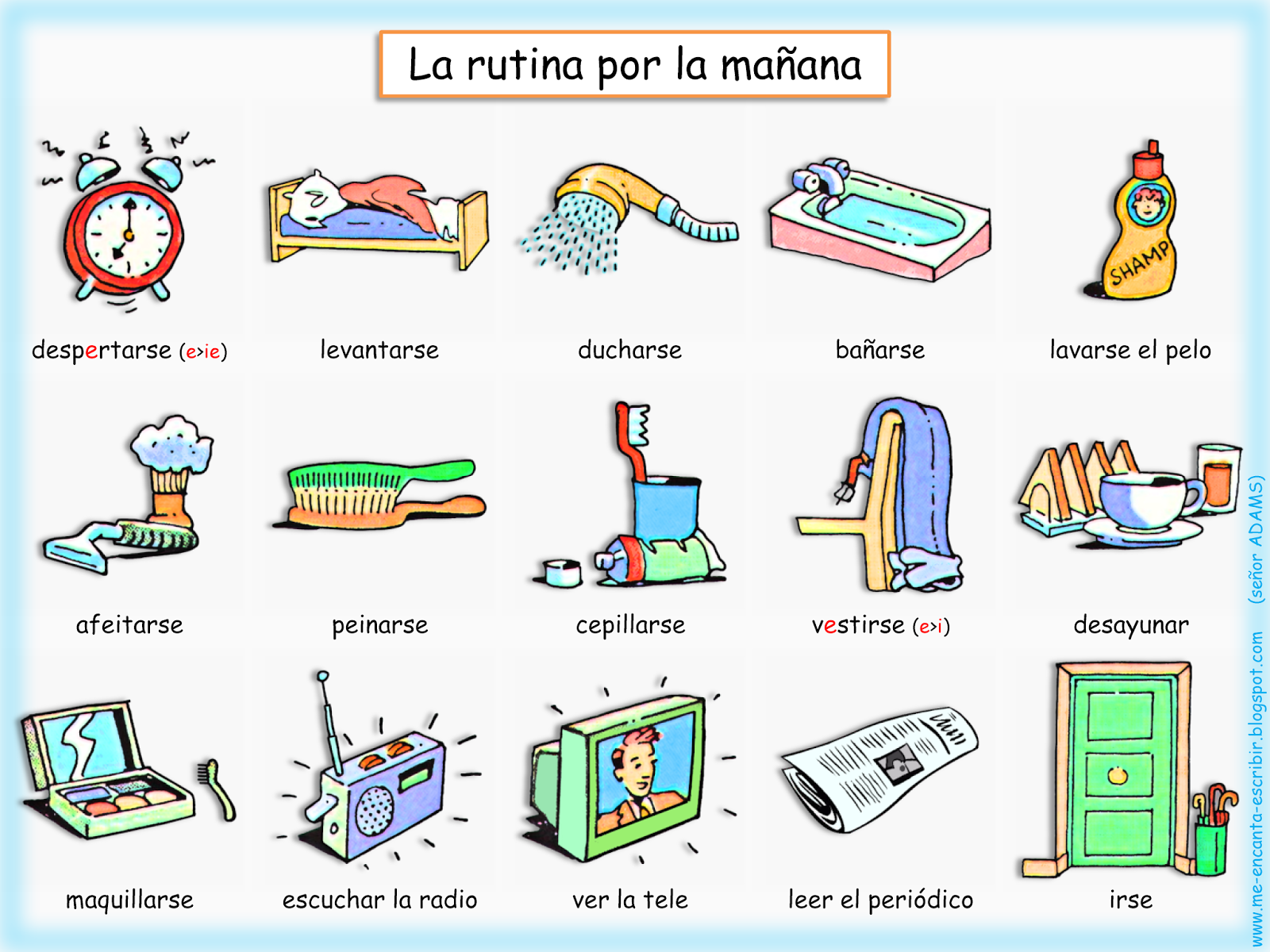 La Rutina Diaria Worksheet