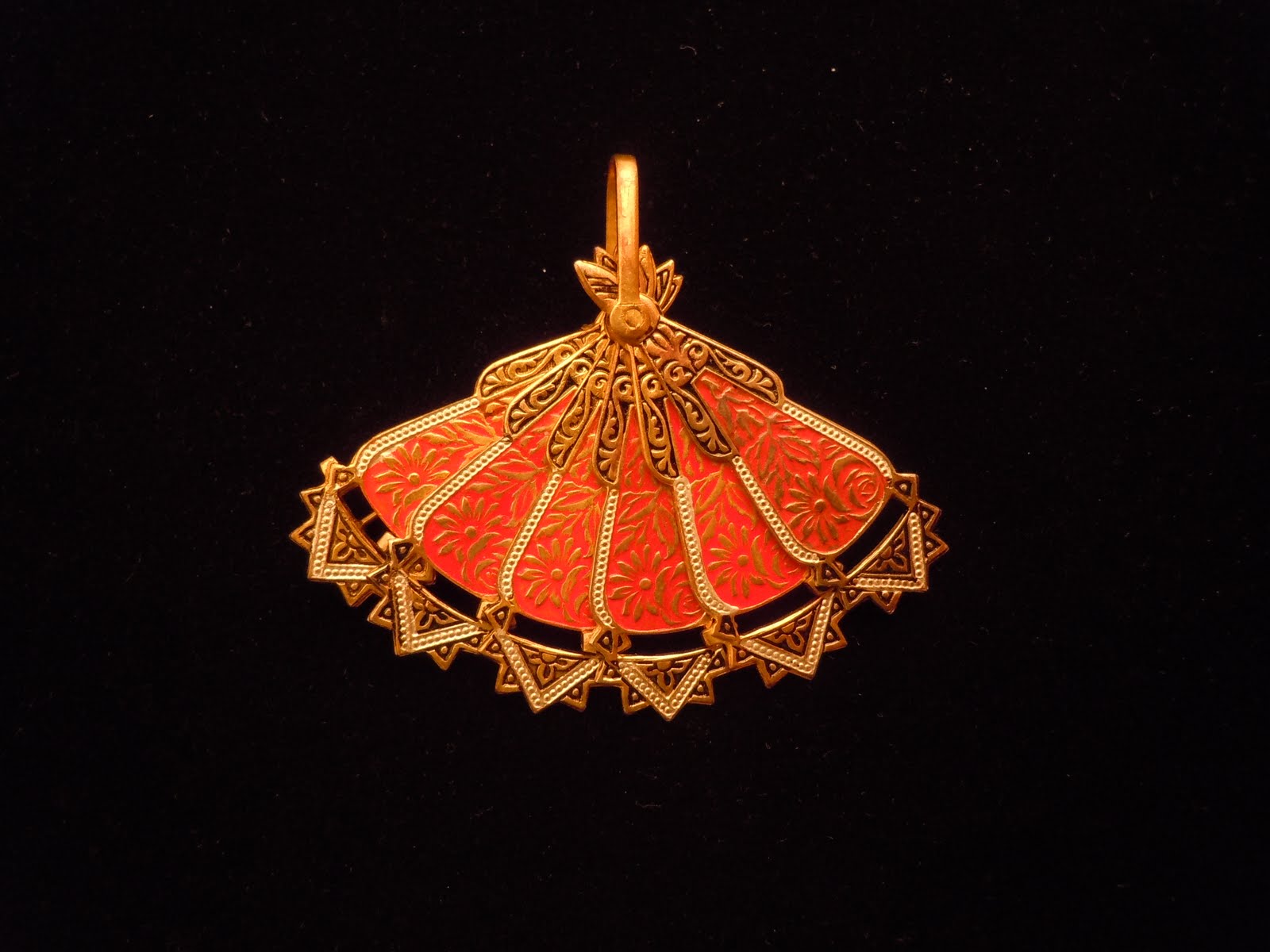 VirgoTraders Jewelry Blog Spanish Damascene Fan Pendant/Brooch
