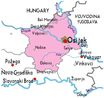 Map of Osijek Province Area | Maps of Croatia Region City Political