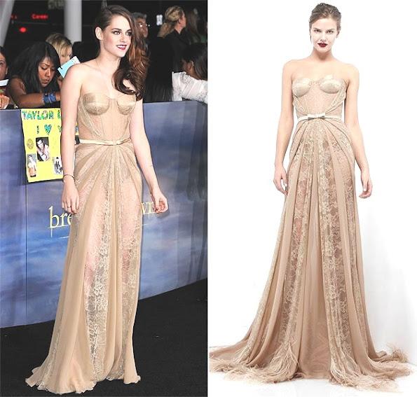 Some of us have come to accept her scruffiness but she stunned on this occasion, wearing a Zuhair Murad Fall 2012 gown