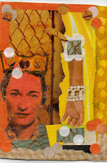New End Studio paper and collage aceo Love Always bright colors aceo New End Studio