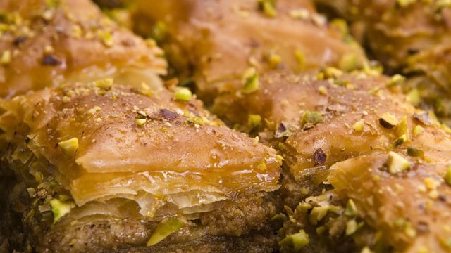 Olive Oil Baklawa with Pistachios - Maureen Abood