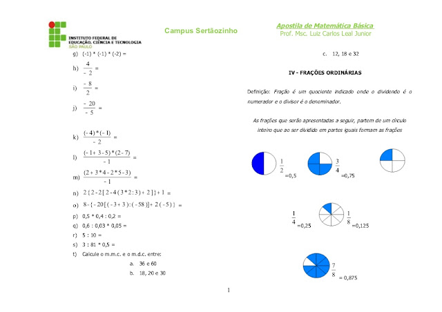 APOSTILA MATEMÁTICA BÁSICA