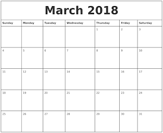 Free Printable Calendar March 2018 Free Printable Calendar March 2018