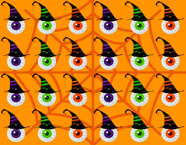 Halloween-bloody-eye-orange-pattern-design-by-yamy-morrell