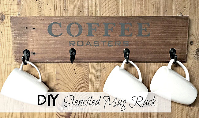 Reclaimed Wooden Coffee Mug Rack
