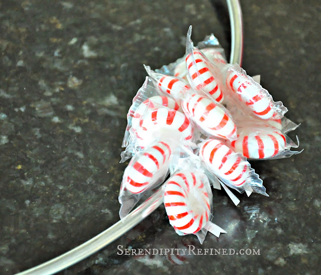 Serendipity Refined Blog: DIY Holiday Peppermint Wreath: Dollar Tree Craft