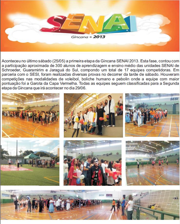 Biblioteca SENAI Jaraguá do Sul Gincana SENAI 2013