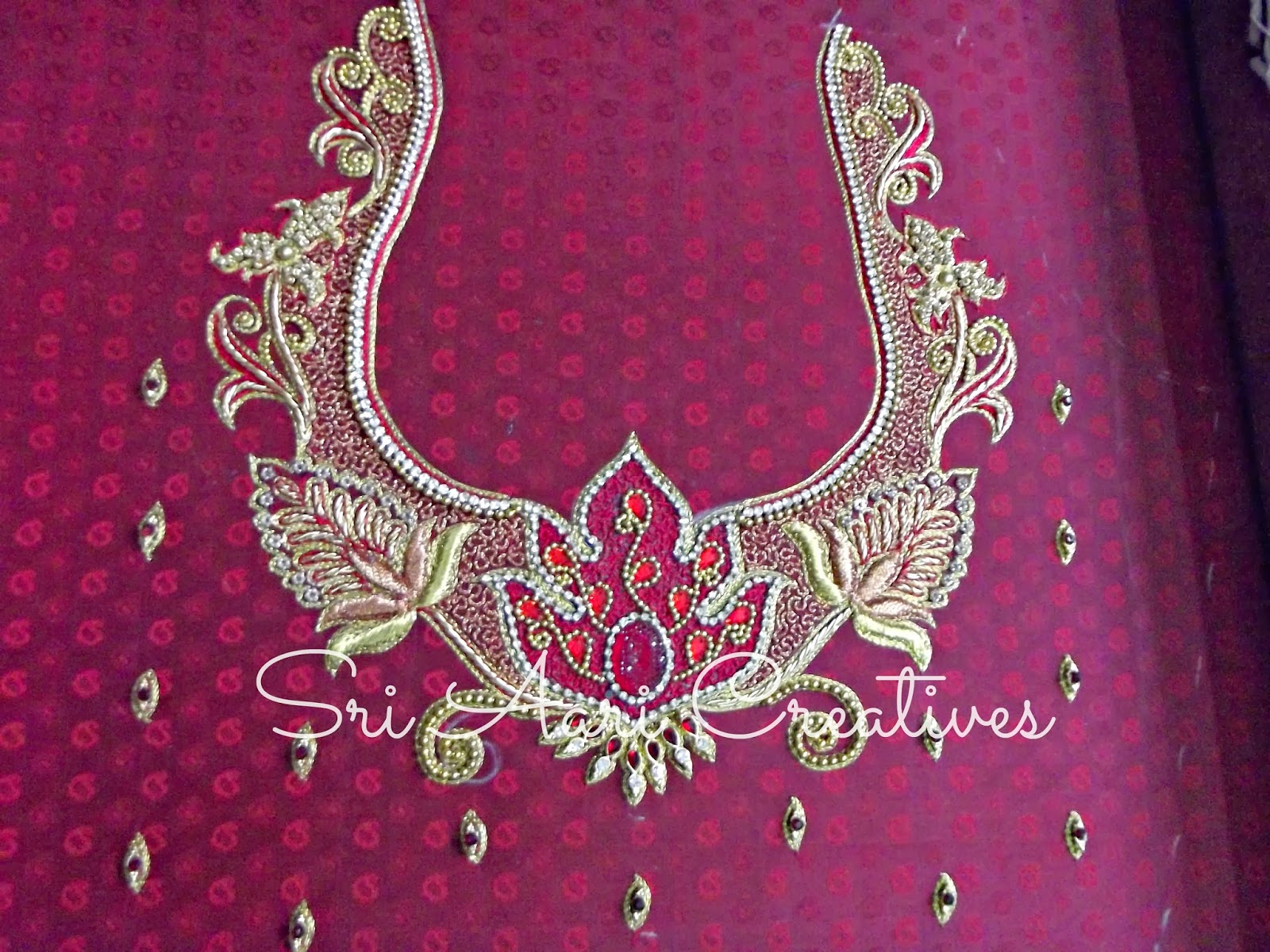 SRI AARI CREATIVES: Aari Embroidery Bridal Blouse Designs